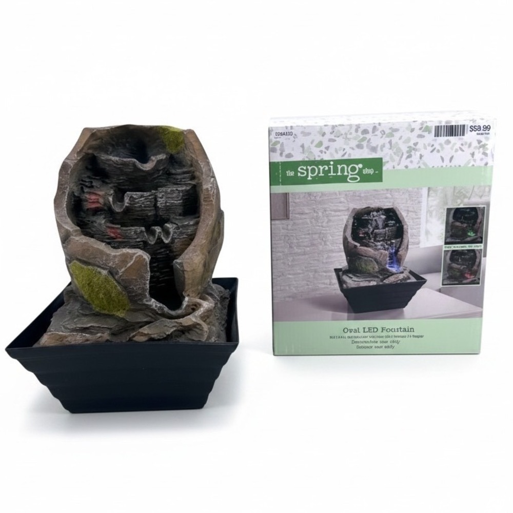 Spring Shoppe LED Cascading Stacked Rock Tabletop Indoor Water Fountain Tested